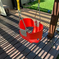 Little Fingers High Back Full Bucket Toddler Swing Seat with Plastic Coated Chains (Red), Standard