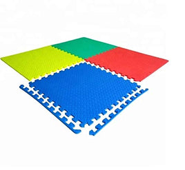 Little Fingers Baby Safety Interlocking Eva mat Set of 8-Pcs Tiles - 12 mm, 60 x 60 cm (Multicolour)