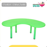 eHomeKart Plastic Moon Table - Front Round Table for Kids - Perfect for Home - (53 x 20 x 20 inches) - Colour May Vary - Chairs NOT Included (Yellow)
