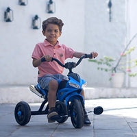 eHomeKart FunRide R1 Kids Tricycle - Front Headlight and Musical - 2 Years to 5 Years - Trike for Indoor and Outdoor - Up to 30 Kgs - Made in India (Blue)