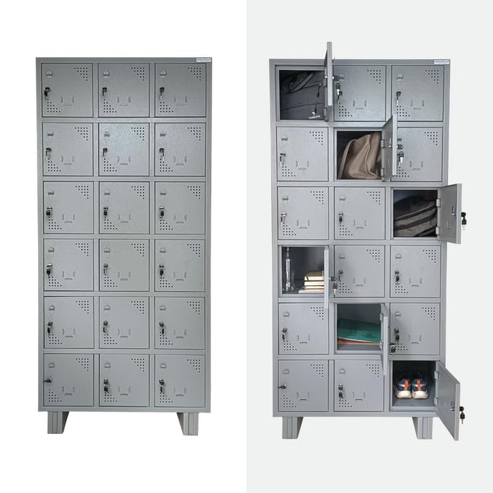 18 Door Locker Storage Metal Cabinet For School, Gym, Home, Office | 198 X 91 X 48 Cm