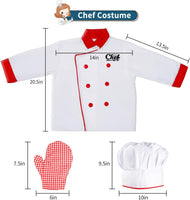 Chef Costume for Kids, Cook Role Play Dress -Up Set With Realistic Kitchen Toys, Pretend Chef Outfit for Halloween