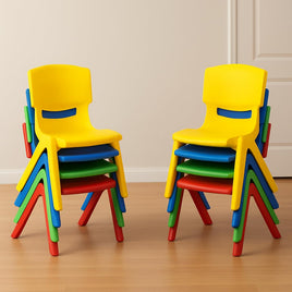 eHomeKart Baby Plastic Kids Chair Set (L33 X B31 X H51 cm, 12 Chairs, Multicolour)