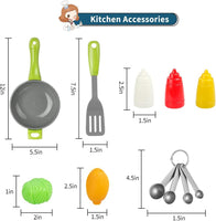 Chef Costume for Kids, Cook Role Play Dress -Up Set With Realistic Kitchen Toys, Pretend Chef Outfit for Halloween