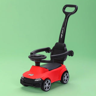 Funride Car Ride On - R8 3-in-1 for Kids with Parent Handle, Music, Light, Backrest & Storage - 1 to 3 Years, Kids Indoor/Outdoor Toy Car for Boys and Girls- (Upto 20 Kg) (Red)