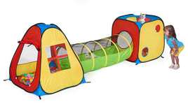 UTEX 3 in 1 Pop Up Play Tent Theme with Tunnel, Ball Pit for Kids, Boys, Girls, Babies and Toddlers, Indoor/Outdoor Playhouse, Multicolor