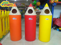 Little Fingers Jumbo Pencil-Shaped Dustbin for Kids – Colorful Cartoon Garbage Bin for Play School, Nursery & Home Use – Plastic Trash Can -1pc
