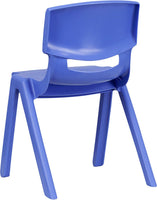 Flash Furniture Whitney 2 Pack Blue Plastic Stackable School Chair with 13.25" Seat Height