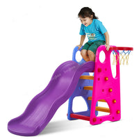 Baybee 3 in 1 Baby Slides for Kids | Outdoor Sliding with Basketball Set, Antislip Steps & Climbing | Perfect Baby Play Area Indoor Setup | Freestanding Slider for Kids 2 to 5 Years (Grand Slide)