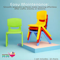 eHomeKart Baby Plastic Kids Chair Set (L33 X B31 X H51 cm, 12 Chairs, Multicolour)