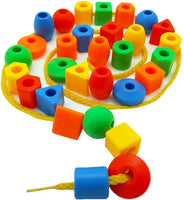 Little Fingers Multi-Shape Lacing Cards Set – Educational Threading Toy for Kids with Animals More (10-PCS)