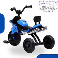 eHomeKart FunRide R1 Kids Tricycle - Front Headlight and Musical - 2 Years to 5 Years - Trike for Indoor and Outdoor - Up to 30 Kgs - Made in India (Blue)
