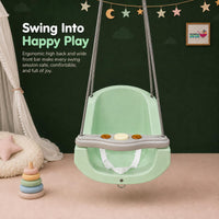eHomeKart Baby Swing for Kids | 31x35x39 cm Ergonomic High Back Wide Front Bar | 25kg Capacity Non-Musical Swing | Safe & Sturdy Indoor Outdoor Toddler Swing | Easy Installation | Boys & Girls (Blue)