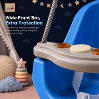 eHomeKart Baby Swing for Kids | 31x35x39 cm Ergonomic High Back Wide Front Bar | 25kg Capacity Non-Musical Swing | Safe & Sturdy Indoor Outdoor Toddler Swing | Easy Installation | Boys & Girls (Blue)