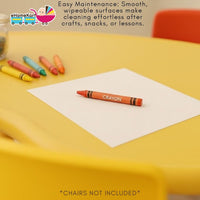 eHomeKart Plastic Moon Table - Front Round Table for Kids - Perfect for Home - (53 x 20 x 20 inches) - Colour May Vary - Chairs NOT Included (Yellow)