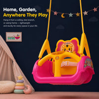 eHomeKart Swing for Kids - 3-in-1 Adjustable Baby Swing Toy for Indoor and Outdoor - for Boys and Girls of Age 6 Months+ (Pink)