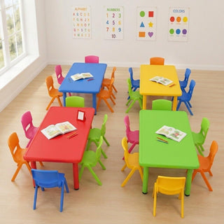 eHomeKart Rectangle Kids Table Set of 4 – Two Plastic Study Table for Home or School (48