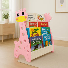 eHomeKart Plastic Bookshelf And Organizer For Kids - Multi-Purpose Shelves For Books Storage - Book Shelf Cabinet - Perfect For Home, Play Schools & Kindergarten - Portable And Lightweight (Pink)