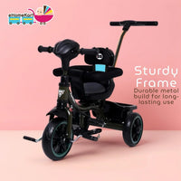 Fun Ride Kids Aster Tricycle with 360 Rotatable Seat, Parental Control Handle for 1.5 to 5 Years - Musical Trike for Kids with Safety Handle for Boys and Girls (Green)