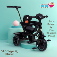 Fun Ride Kids Aster Tricycle with 360 Rotatable Seat, Parental Control Handle for 1.5 to 5 Years - Musical Trike for Kids with Safety Handle for Boys and Girls (Green)