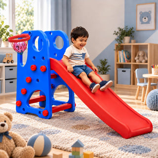 eHomeKart Kid Playgro Plastic New Super Senior Garden Slider With Basketball Ring For Boys And Girls For Home/Indoor Or Outdoor (Multicolor, 165 X 81 X 103 Cm)