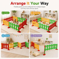 eHomeKart Baby Activity Playpen for Kids | 6 Piece Safety Fence & Play Junction Set | Portable Indoor Outdoor Toddler Play Area with Strong Base Support 104 x 59 CM Play Area