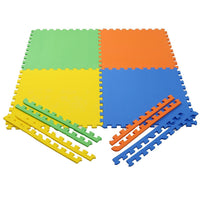 Eva Kid's Interlocking Multi Color Play Mat - 10 Mm Thickness - Set Of 4 Tiles - 60 Cm X 60 Cm Each Tile