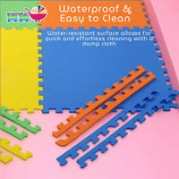 Ehomekart - EVA Kid's Interlocking Play Mat - 11 mm Thickness - Set of 8 Tiles - 62cm x 62cm Each Tile - 32 Square Feet Total Area(Multicolor)