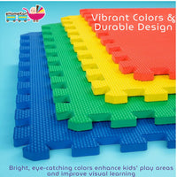 Ehomekart - EVA Kid's Interlocking Play Mat - 11 mm Thickness - Set of 8 Tiles - 62cm x 62cm Each Tile - 32 Square Feet Total Area(Multicolor)