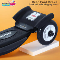 Fun Ride Kids Scooter - Rush Three Wheel Kick Scooters for Boys and Girls with Sipper, Bell, Adjustable Height and Rear Brake - 3 Wheels Skate for Age 3-10 Years (Black)