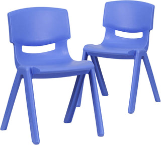 Flash Furniture Whitney 2 Pack Blue Plastic Stackable School Chair with 13.25