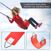 Little Fingers High Back Full Bucket Toddler Swing Seat with Plastic Coated Chains (Red), Standard