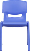 Flash Furniture Whitney 2 Pack Blue Plastic Stackable School Chair with 13.25" Seat Height