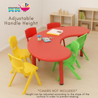 eHomeKart Plastic Moon Table - Front Round Table for Kids - Perfect for Home - (53 x 20 x 20 inches) - Colour May Vary - Chairs NOT Included (Yellow)