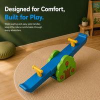 eHomeKart Tree Shaped Rocker for Kids | 2 Seater Seesaw with Wide Seats, Backrest & Grip Handles | Adjustable Height, Sturdy Durable Build | Outdoor Garden Play Equipment | L139.7cm x W33cm x H43.2cm