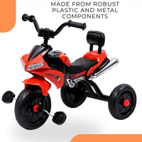 eHomeKart FunRide R1 Kids Tricycle - Front Headlight and Musical - 2 Years to 5 Years - Trike for Indoor and Outdoor - Up to 30 Kgs - Made in India (Blue)