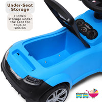 Funride Car Ride On - R8 3-in-1 for Kids with Parent Handle, Music, Light, Backrest & Storage - 1 to 3 Years, Kids Indoor/Outdoor Toy Car for Boys and Girls- (Upto 20 Kg) (Red)