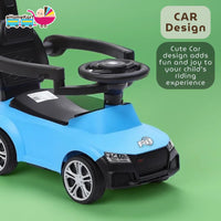 Funride Car Ride On - R8 3-in-1 for Kids with Parent Handle, Music, Light, Backrest & Storage - 1 to 3 Years, Kids Indoor/Outdoor Toy Car for Boys and Girls- (Upto 20 Kg) (Red)