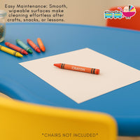 eHomeKart Plastic Moon Table - Front Round Table for Kids - Perfect for Home - (53 x 20 x 20 inches) - Colour May Vary - Chairs NOT Included (Yellow)