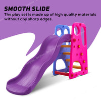Baybee 3 in 1 Baby Slides for Kids | Outdoor Sliding with Basketball Set, Antislip Steps & Climbing | Perfect Baby Play Area Indoor Setup | Freestanding Slider for Kids 2 to 5 Years (Grand Slide)