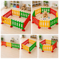 eHomeKart Baby Activity Playpen for Kids | 6 Piece Safety Fence & Play Junction Set | Portable Indoor Outdoor Toddler Play Area with Strong Base Support 104 x 59 CM Play Area