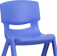 Flash Furniture Whitney 2 Pack Blue Plastic Stackable School Chair with 13.25" Seat Height
