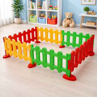 eHomeKart Baby Activity Playpen for Kids | 6 Piece Safety Fence & Play Junction Set | Portable Indoor Outdoor Toddler Play Area with Strong Base Support 104 x 59 CM Play Area