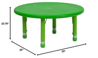 Little Fingers in Plastic Adjustable Round Activity Table
