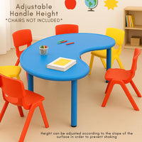 eHomeKart Plastic Moon Table - Front Round Table for Kids - Perfect for Home - (53 x 20 x 20 inches) - Colour May Vary - Chairs NOT Included (Yellow)