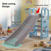 Baybee Garden Baby Slide for Kids with Basketball Hoop | Perfect Mini Playground Sliding for Babies with Handrails | Baby Play Area Indoor Setup | Outdoor Slider for Kids 2 to 5 Years (Orange)
