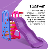 Baybee 3 in 1 Baby Slides for Kids | Outdoor Sliding with Basketball Set, Antislip Steps & Climbing | Perfect Baby Play Area Indoor Setup | Freestanding Slider for Kids 2 to 5 Years (Grand Slide)