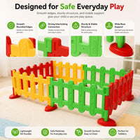 eHomeKart Baby Activity Playpen for Kids | 6 Piece Safety Fence & Play Junction Set | Portable Indoor Outdoor Toddler Play Area with Strong Base Support 104 x 59 CM Play Area