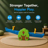 eHomeKart Tree Shaped Rocker for Kids | 2 Seater Seesaw with Wide Seats, Backrest & Grip Handles | Adjustable Height, Sturdy Durable Build | Outdoor Garden Play Equipment | L139.7cm x W33cm x H43.2cm