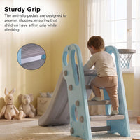 Baybee Garden Baby Slide for Kids with Basketball Hoop | Perfect Mini Playground Sliding for Babies with Handrails | Baby Play Area Indoor Setup | Outdoor Slider for Kids 2 to 5 Years (Orange)